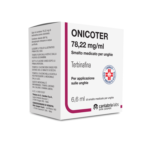 Onicoter 78,22 mg/ml  smalto medicato per unghie  terbinafina