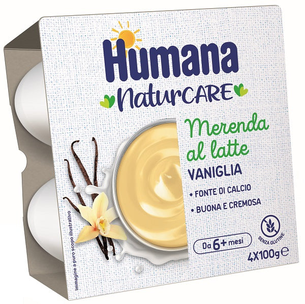 Humana merenda vaniglia 4 vasetti da 100 g