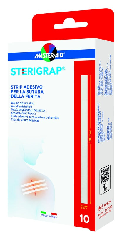 Master-aid sterigrap strip adesivo sutura ferite 100x6 mm 10 pezzi