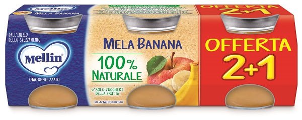 Mellin omogeneizzato mela banana 3 pezzi da 100 g