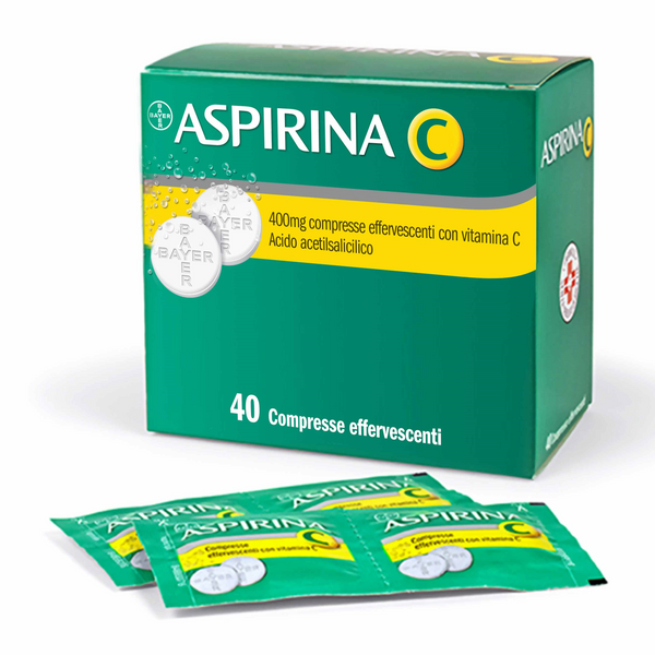 Aspirina 400 mg compresse effervescenti con vitamina c  acido acetilsalicilico + acido ascorbico
