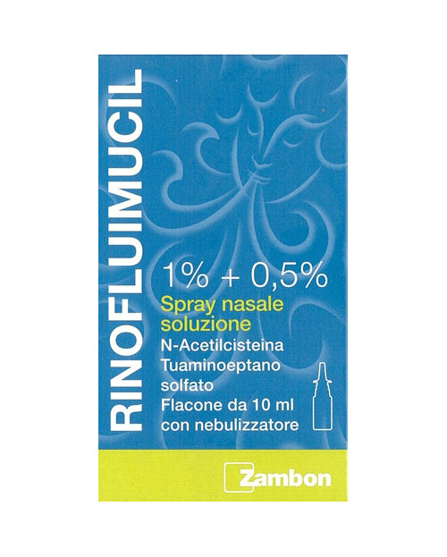 Rinofluimucil 1% + 0,5% spray nasale soluzione  n-acetilcisteina + tuaminoeptano solfato