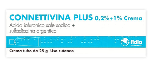 Connettivina plus 2 mg/g + 10 mg/g crema  acido ialuronico sale sodico + sulfadiazina argentica