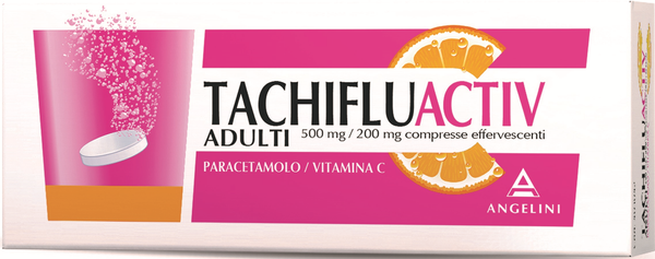 Tachifluactiv adulti 500 mg/200 mg compresse effervescenti  paracetamolo/vitamina c