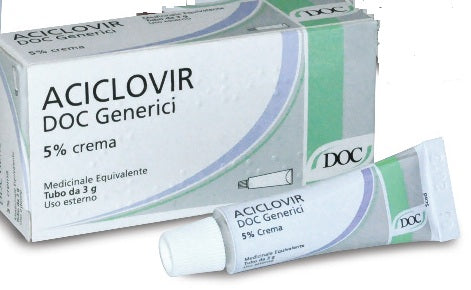 Aciclovir doc generici 5% crema  medicinale equivalente