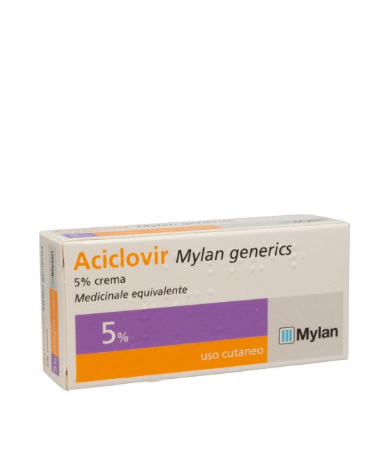 Aciclovir mylan generics 5% crema  medicinale equivalente