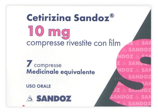 Cetirizina sandoz 10 mg compresse rivestite con film  cetirizina dicloridrato