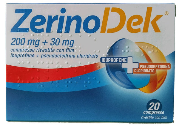Zerinoactiv 200 mg/30 mg compresse rivestite con film  ibuprofene/pseudoefedrina cloridrato
