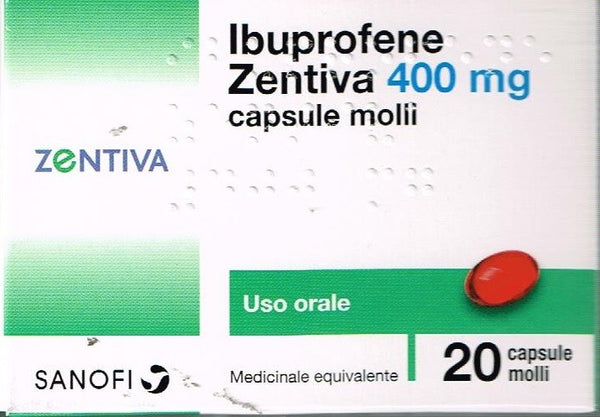 Ibuprofene zentiva 200 mg capsule molli  ibuprofene zentiva 400 mg capsule molli  medicinale equivalente