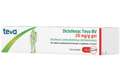 Diclofenac teva bv 20 mg/g gel  diclofenac (come diclofenac dietilammonio)
