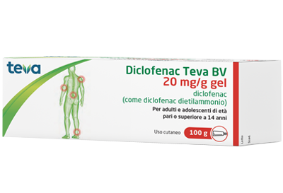 Diclofenac teva bv 20 mg/g gel  diclofenac (come diclofenac dietilammonio)