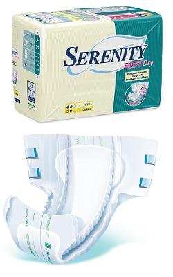 Pannolone per incontinenza serenity softdry formato super taglia medium 30 pezzi