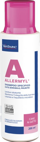 Allermyl shampoo per cute sensibile e prurito cane e gatto 200 ml
