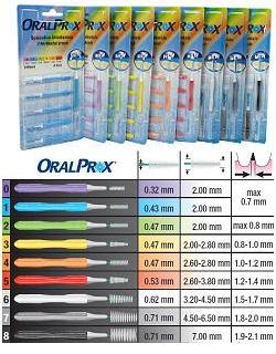 Oralprox blister da 6 spazzolini interdentali misura 1 colore azzurro