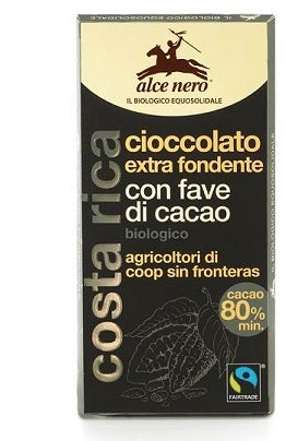 Tavoletta cioccolato extrafondente bio con fave di cacao bio fairtrade 100 g