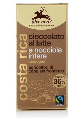 Tavoletta cioccolato latte/nocciole bio fairtrade 100 g
