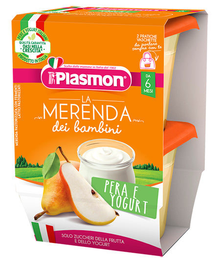 Plasmon la merenda dei bambini sapori di natura pera yogurt asettico 2 x 120 g