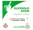 Glicerolo afom adulti 6,75 g soluzione rettale 6 contenitori monodose con camomilla e malva