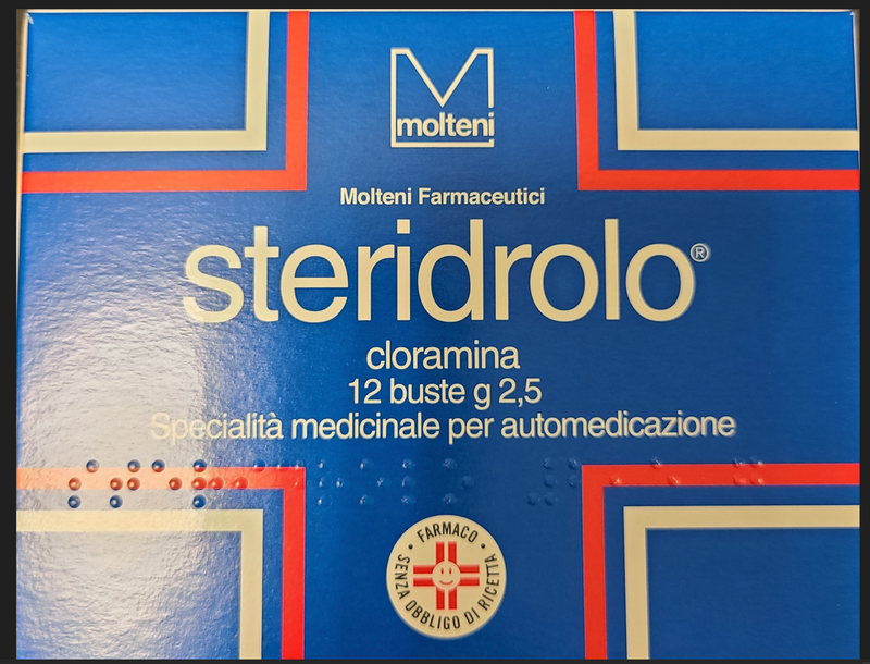 Steridrolo 2,5 g polvere da solubilizzare in acqua   steridrolo 5 g polvere da solubilizzare in acqua   cloramina