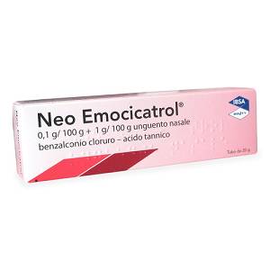 Neo-emocicatrol 1 mg/g + 20 mg/g unguento nasale  benzalconio cloruro; acido tannico