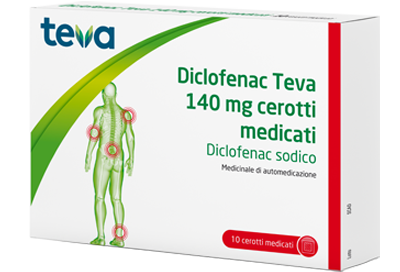 Diclofenac teva 140 mg cerotti medicati  diclofenac sodico