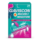 Gaviscon bruciore e indigestione sospensione orale in bustina gusto frutti rossi  sodio alginato/sodio bicarbonato/calcio carbonato
