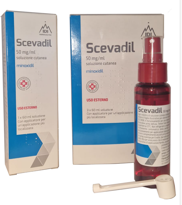 Scevadil, 50 mg/ml, soluzione cutanea  minoxidil