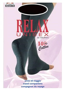 Relax unisex 140 gambaletto cotton punta aperta nero 2 m