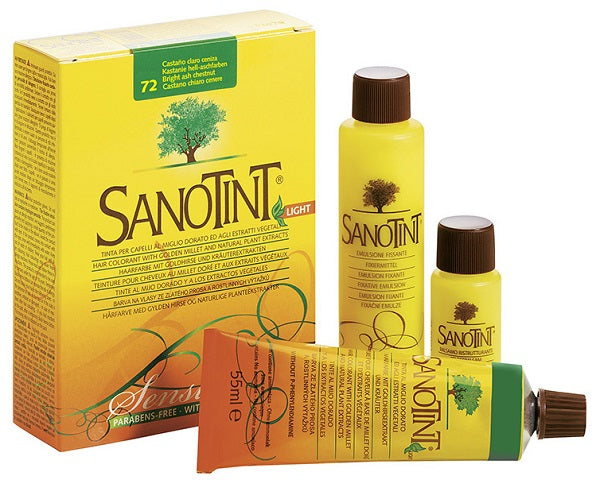 Sanotint light tintura per capelli numero 72 castano chiaro cenere tubo in astuccio di cartone 125 ml