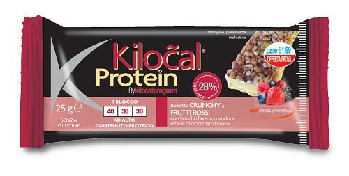 Kilocal protein barretta cioccolato bianco cocco frutti rossi 25 g