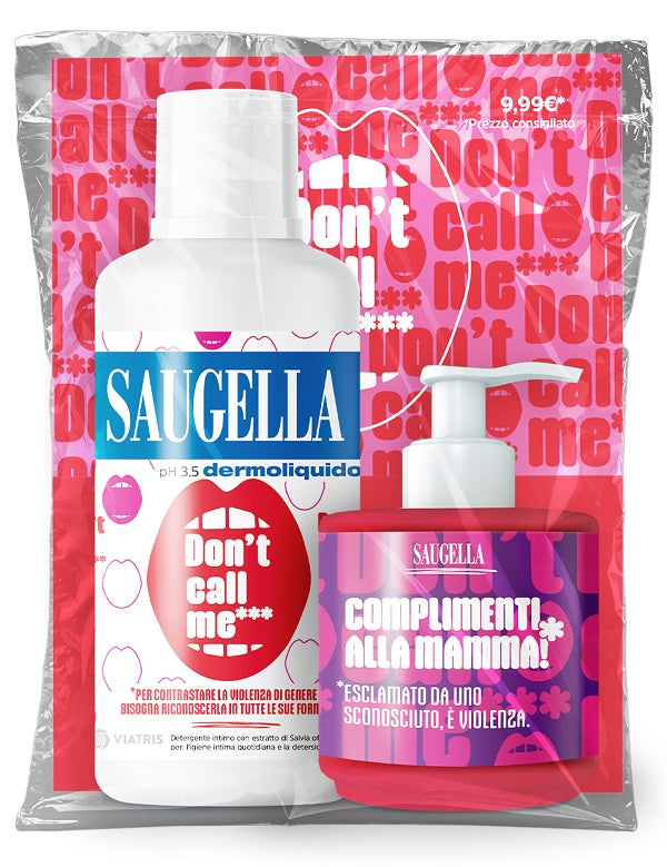 Saugella bundle dermoliquido don't call me 1 saugella dermoliquido 500 ml con etichetta edizione limitata + 1 minisize sample con pump 150 ml