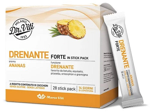 Dr viti drenante forte ananas 28 stick pack senza zuccheri