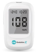 Glucometro iris evolution x + 10 strisce reattive + 10 lancette + soluzione + pungidito