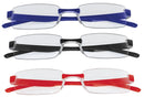 Occhiale da lettura twins silver triple rosso blu nero +1,00