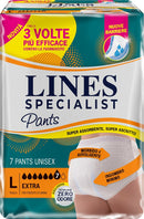 Pannolone per incontinenza lines specialist pants extra unisex l 7 pezzi