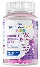 Nidinacare kids immunity 60 caramelle gommose gusto frutti di bosco e lampone senza zuccheri aggiunti senza glutine senza lattosio