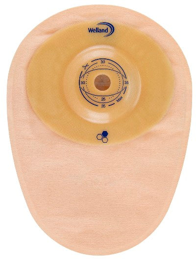 Sacca per colostomia welland aurum profile colo midi opaca pretagliata diametro 13-48 mm inizio convessita' 48 mm 10 pezzi