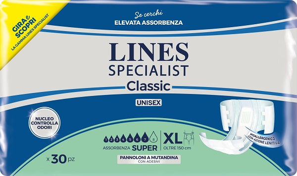 Pannolone a mutanda lines specialist classic super pm xl 30 pezzi