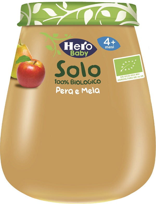 Hero solo omogeneizzato pera mela 100% bio 120 g