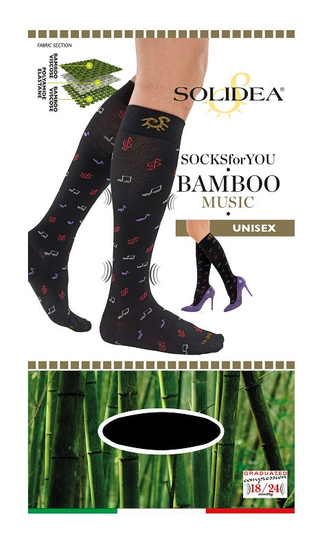 Socks for you bamboo music gambaletto nero xl