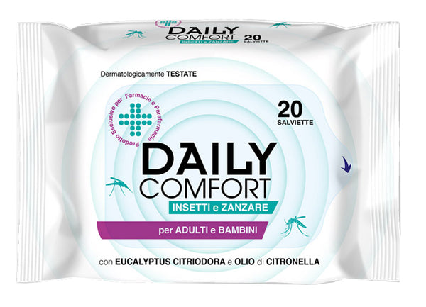 Daily comfort antizanzare salviette 20 pezzi