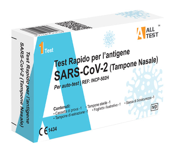 Test antigenico rapido covid-19 alltest autodiagnostico determinazione qualitativa antigeni sars-cov-2 in tamponi nasali mediante immunocromatografia