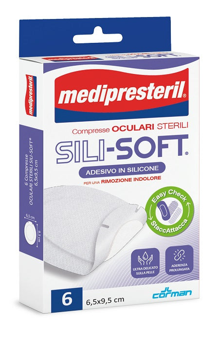 Medipresteril compressa oculare adesive white silicon 6 pezzi