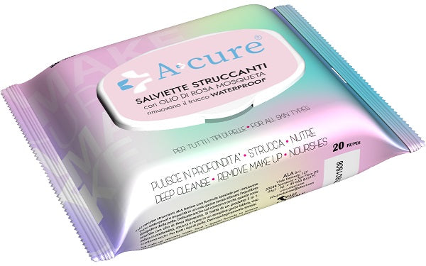 A+cure salvietta struccante waterproof 20 pezzi pop-up