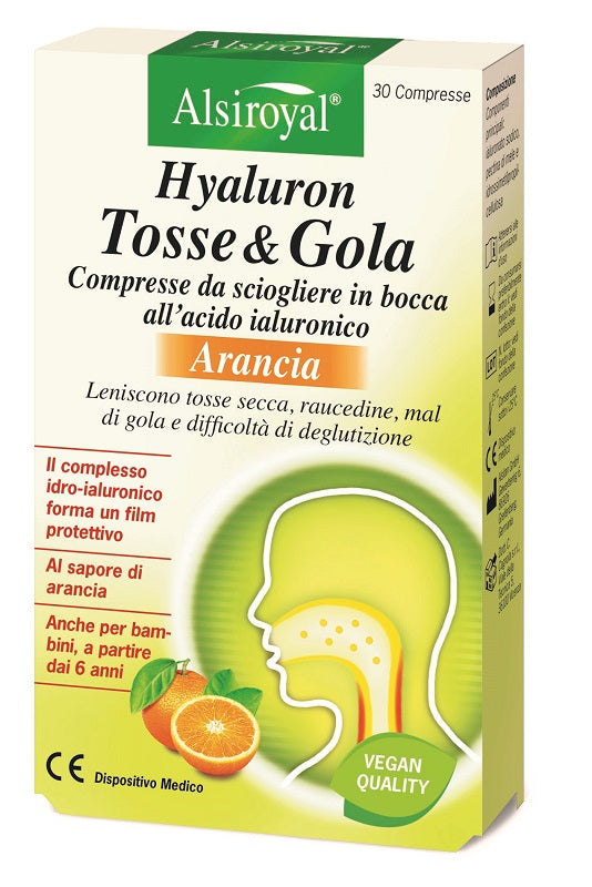 Hyaluron tosse&gola arancia 30 compresse