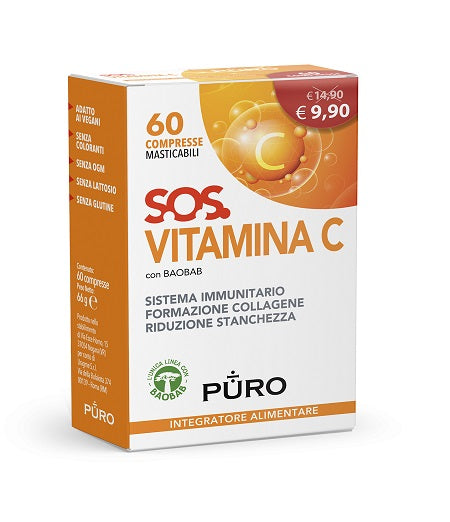 Puro sos vitamina c 60 compresse masticabili