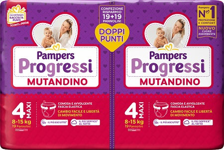 Pampers progressi mutandino maxi pacco doppio 38 pezzi