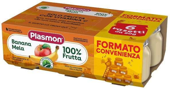 Plasmon omogeneizzato banana mela 6x80 g