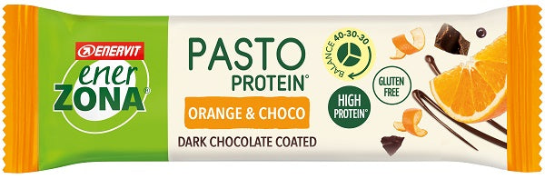 Enerzona pasto protein orange&choco barretta ricoperta con cioccolato fondente 58 g