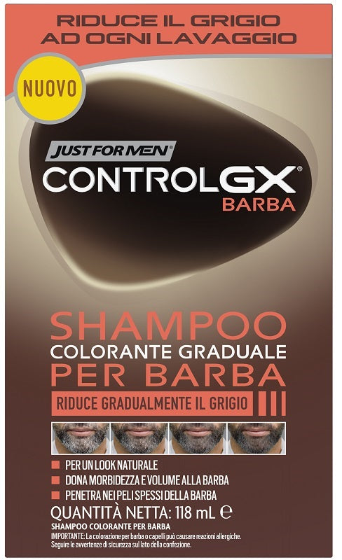 Just for men control gx barba shampoo colorante graduale 118 ml